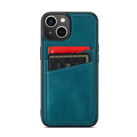 iPhone 14 - Back Cover met Kaarthouder - Emerald Green