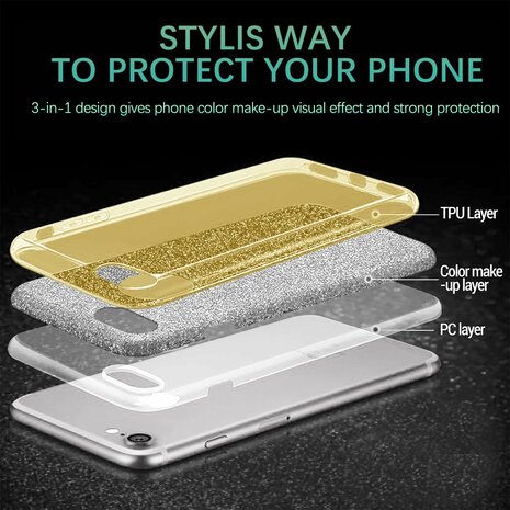 Samsung S24 Plus - Glitter Back Cover - Goud