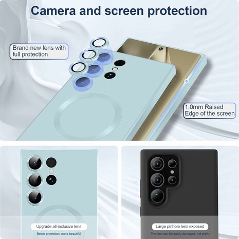 Samsung S24 Ultra - Licht Blauw Blauw - MagSafe Matte TPU