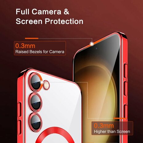 Samsung S24 Rood - TPU Back Cover - Geschikt voor Magsafe