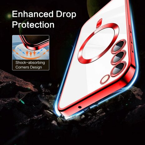 Samsung S24 Rood - TPU Back Cover - Geschikt voor Magsafe