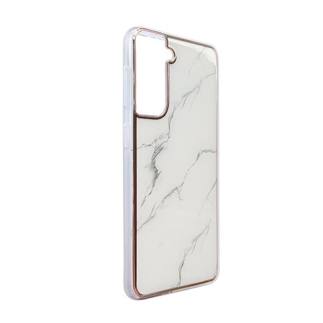 Samsung S24 - Marmer Back Cover - Wit