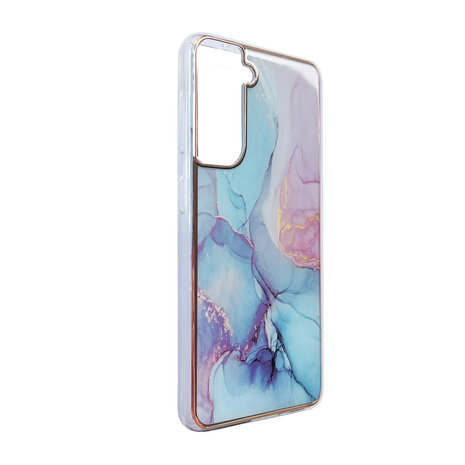 Samsung S24 - Marmer Back Cover - Blauw
