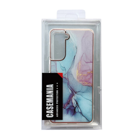 Samsung S24 - Marmer Back Cover - Blauw