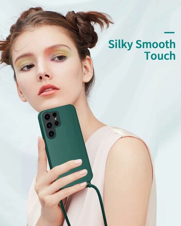 Samsung S24 Ultra - Groen - TPU Back Cover met Koord