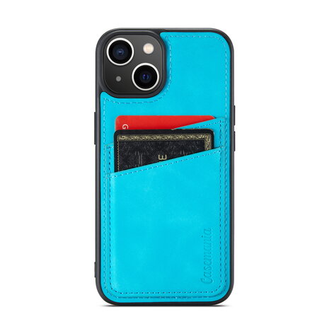 iPhone 14 Plus - Back Cover met Kaarthouder - Azure Blue