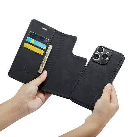 iPhone 15 Plus Charcoal Gray - 2 in 1 MagSafe Book Case