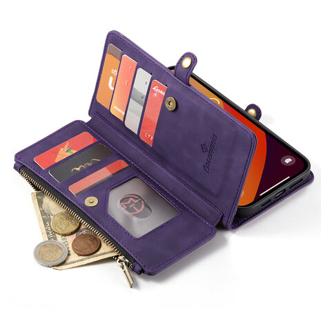 iPhone 15 Plus Deep Purple - MagSafe Book Case met Rits