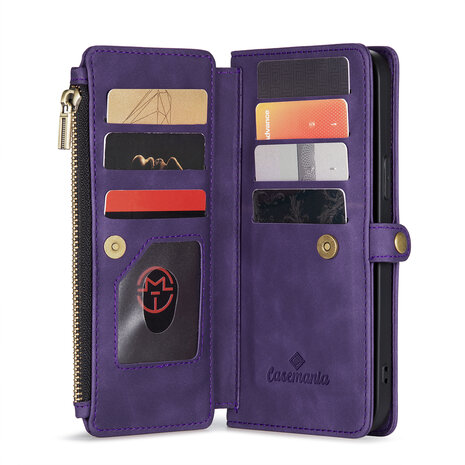 iPhone 15 Plus Deep Purple - MagSafe Book Case met Rits