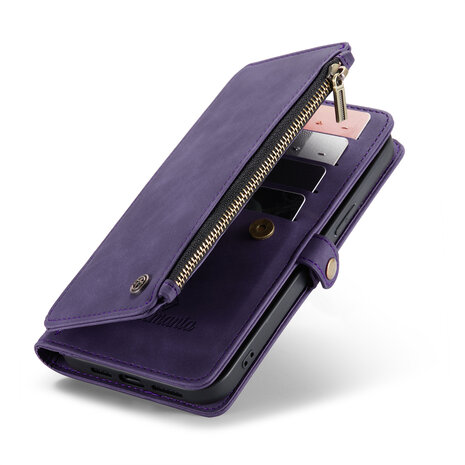 iPhone 15 Plus Deep Purple - MagSafe Book Case met Rits