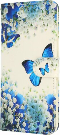 Samsung S23 Ultra met Blauwe Vlinder Print - Book Case