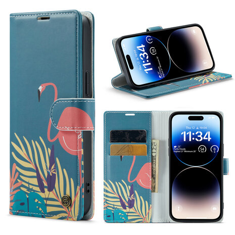 iPhone 14 Pro met Tropica Print - Book Case