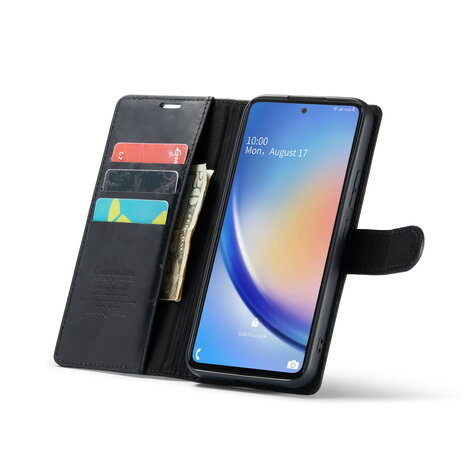 Samsung S23 Ultra Charcoal Gray - Lederen Book Case