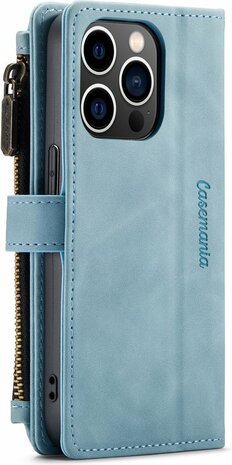 iPhone 14 Pro Aqua Blue - Book Case met Rits