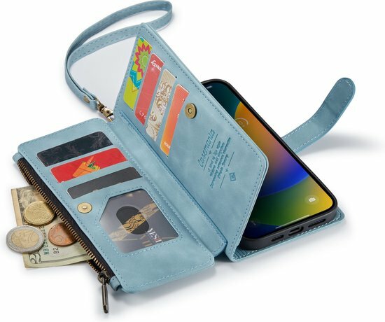 iPhone 14 Pro Aqua Blue - Book Case met Rits