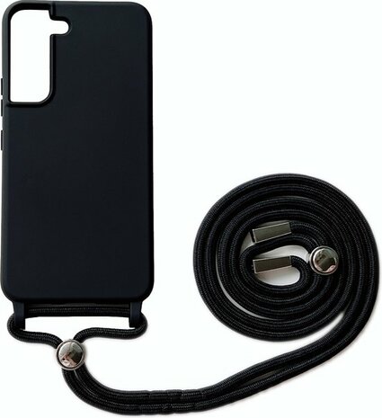 Samsung S22 Zwart - TPU Back Cover met Koord