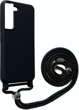 Samsung S22 Zwart - TPU Back Cover met Koord