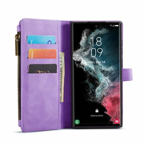 Samsung S23 Ultra Bright Lila - Book Case met Rits