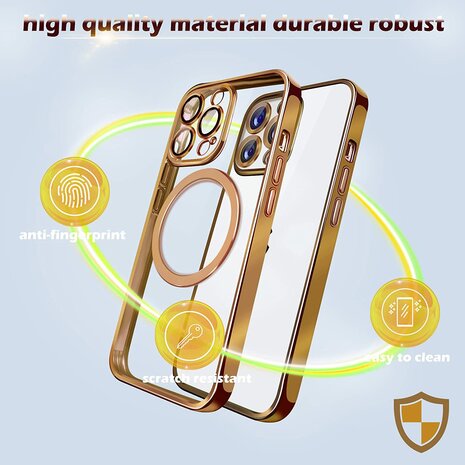 iPhone 13 Pro Goud - TPU Back Cover Geschikt voor Magsafe