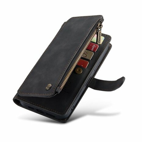 iPhone 14 Pro Charcoal Gray- Book Case met Rits