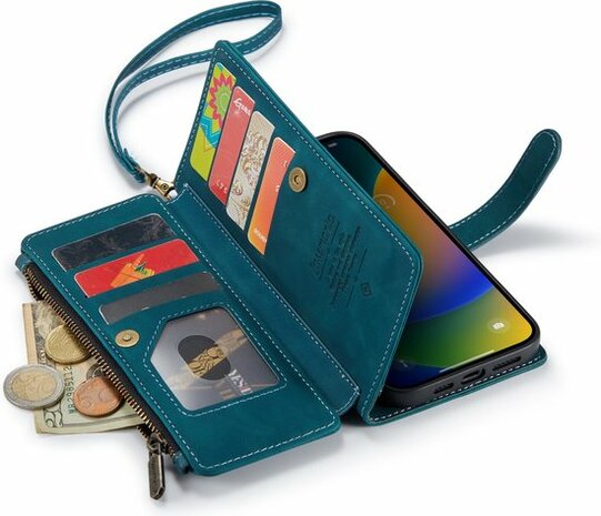 iPhone 14 Pro Emerald Green - Book Case met Rits