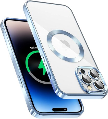iPhone 14 Pro Blauw - TPU Back Cover Geschikt voor Magsafe