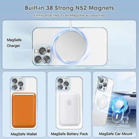 iPhone 14 Pro Blauw - TPU Back Cover Geschikt voor Magsafe