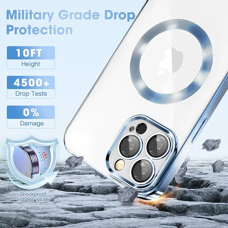 iPhone 14 Pro Blauw - TPU Back Cover Geschikt voor Magsafe