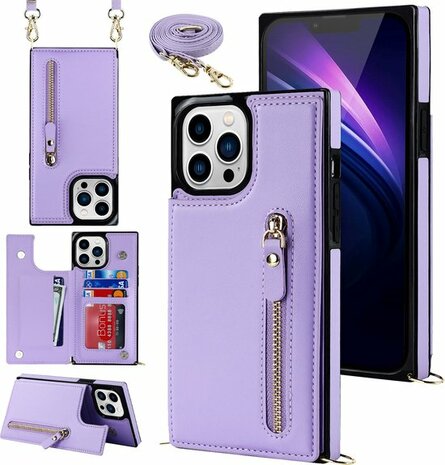 iPhone 14 Pro Paars - Back Cover met Koord