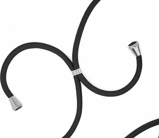 Samsung S21 FE Zwart - TPU Back Cover met Koord