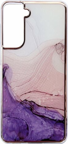 Samsung S22 - Marmer Back Cover - Paars