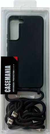 Samsung S22 Plus Zwart - TPU Back Cover met Koord