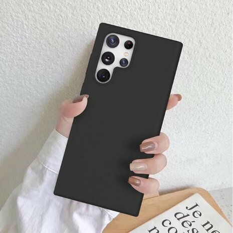 Samsung S23 Ultra - Siliconen Back Cover - Zwart