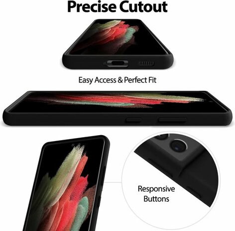 Samsung S23 Ultra - Siliconen Back Cover - Zwart