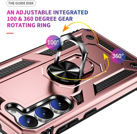 Samsung S23 Rosegoud - Armor met Kickstand Ring
