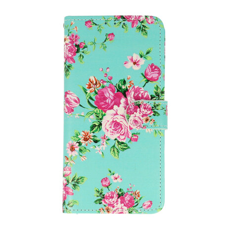 Samsung S22 Plus met Bloemen Print  - Book Case