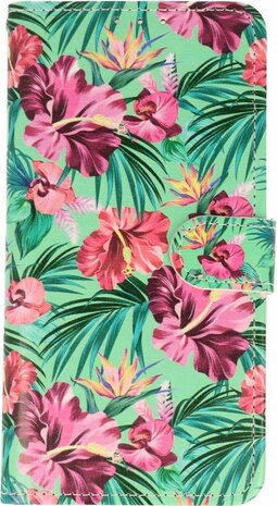 Samsung S23 Ultra met Tropische Bloemen Print - Book Case