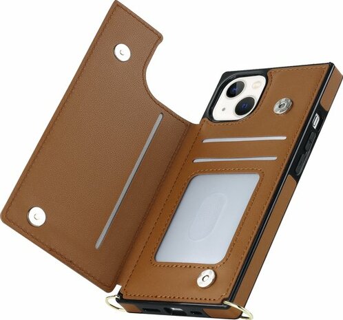 iPhone 14 Plus Bruin - Back Cover met Koord