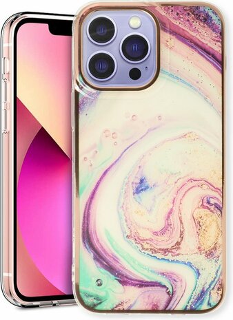 iPhone 14 Pro - Marmer Back Cover - Twister