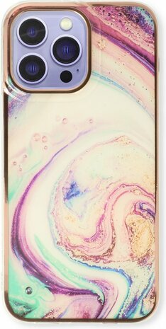 iPhone 14 Pro - Marmer Back Cover - Twister