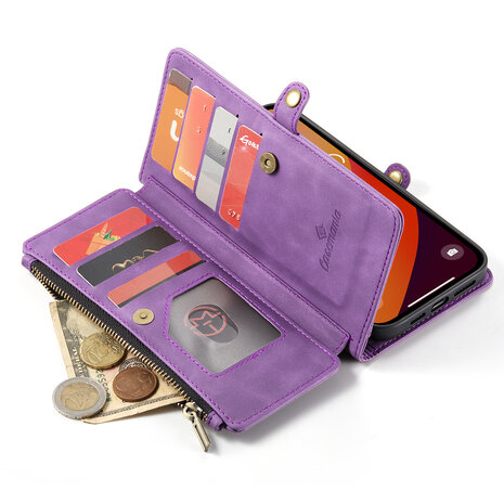 iPhone 15 Plus Bright Lila - MagSafe Book Case met Rits