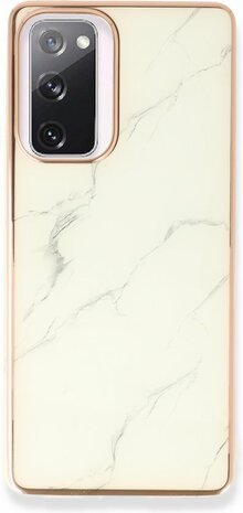 Samsung S20 FE - Marmer Back Cover - Wit