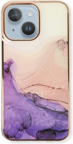 iPhone 14 Plus - Marmer Back Cover - Paars