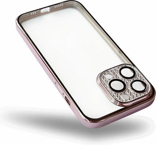 iPhone 14 Plus - Glitter Cam Back Cover - Rosegoud