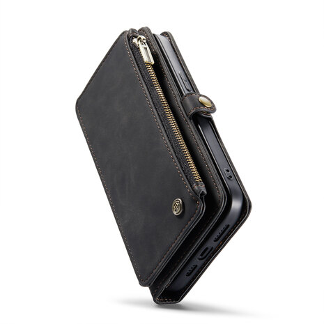 iPhone 15 Plus Charcoal Gray- MagSafe Book Case met Rits