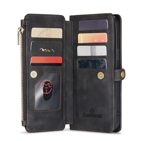 iPhone 15 Plus Charcoal Gray- MagSafe Book Case met Rits