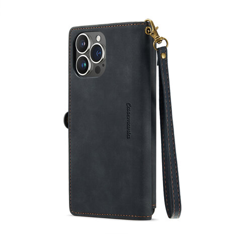 iPhone 15 Plus Charcoal Gray- MagSafe Book Case met Rits