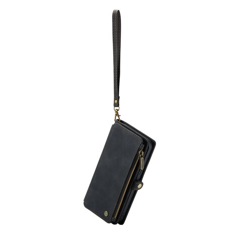 iPhone 15 Plus Charcoal Gray- MagSafe Book Case met Rits
