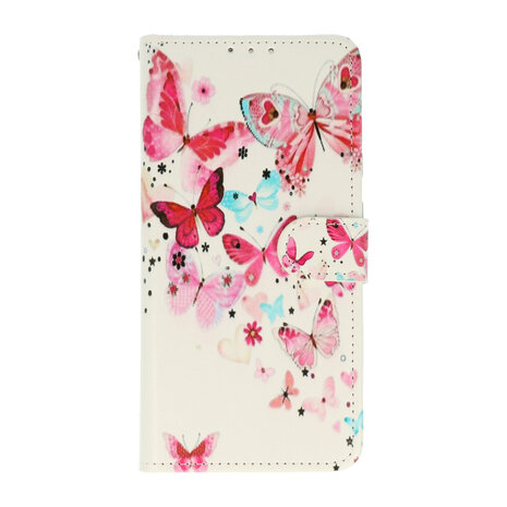 Samsung S22 Ultra met Vlinders Print  - Book Case