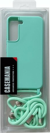 Samsung S22 Turquoise - TPU Back Cover met Koord